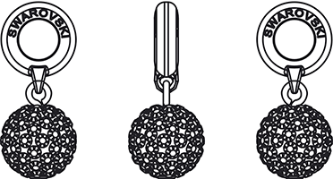 Swarovski BeCharmed & Pavé Beads - 87 003 - BeCharmed Pave Ball Charm - Line Drawing